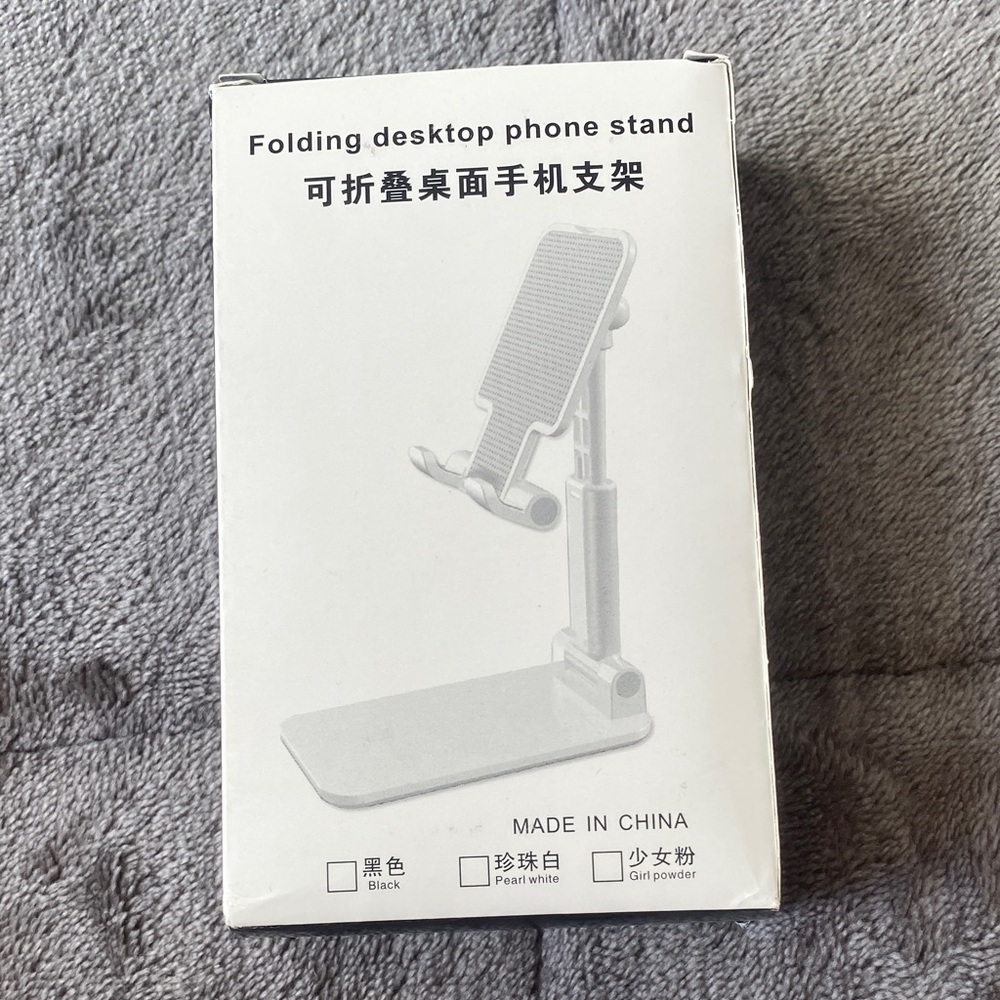 Adjustable Folding Desktop Phone Stand - white